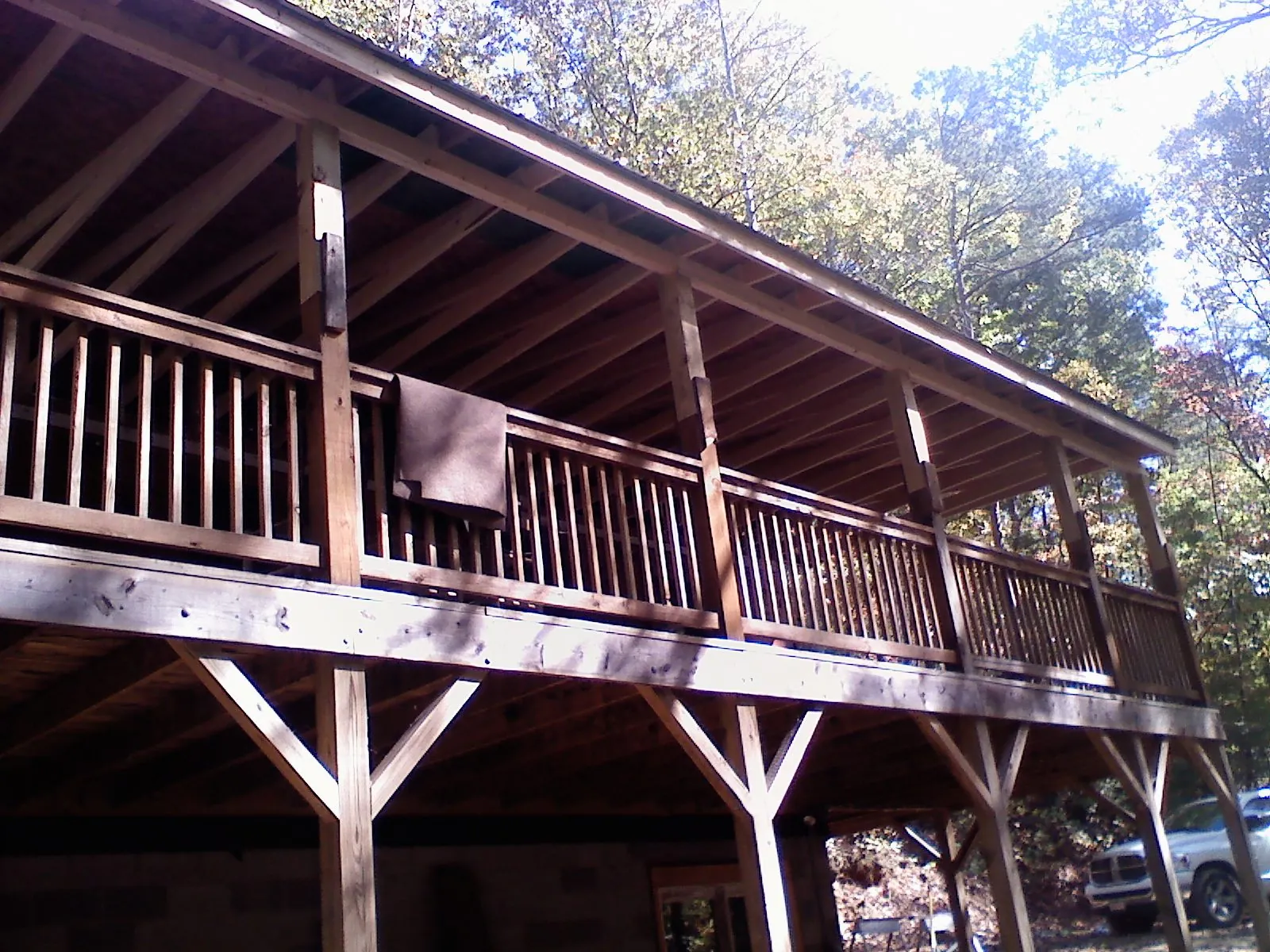 Timber framing under a new elevated porch and deck — Roof Leak Repair in San Mateo by Roofing Brothers
